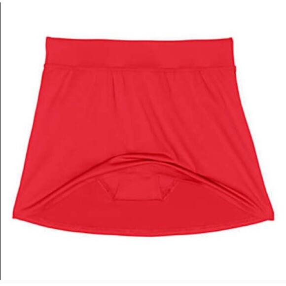 Lands' End Women's Tummy Control Swim Skirt in Red Plus Size 16 - Picture 3 of 10